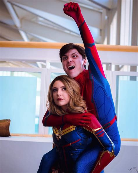 Captain Marvel And Spider Man Cosplay Megacon Or By Brokephi316 On Deviantart Girls Lifting
