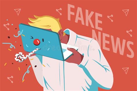 Vector Illustration Of Spreading Fake News On The Internet Stock Vector