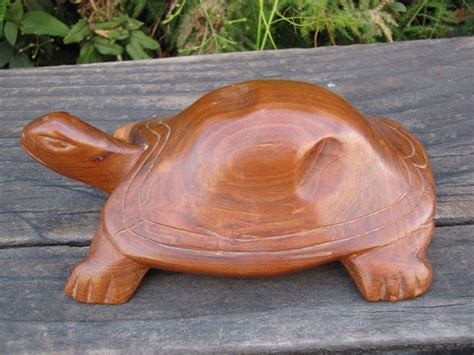 Hand Carved Wooden Turtle 6 X 4 Collectible Turtle Hand Carved