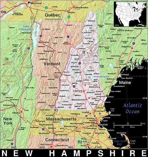 Nh · New Hampshire · Public Domain Maps By Pat The Free Open Source