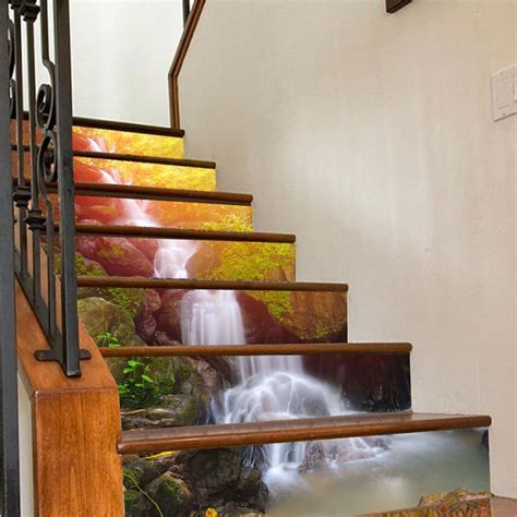 3d Waterfall Stair Risers Decoration Photo Mural Vinyl Decal Wallpaper