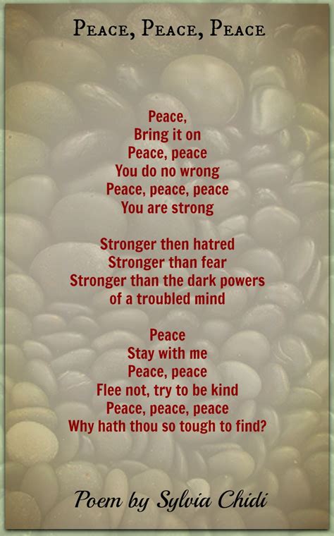 Peace Peace Peace Silvia Chidi Peaceful Poetry
