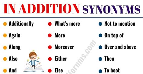 In Addition Synonym In Addition To Synonym Following Is A List Of