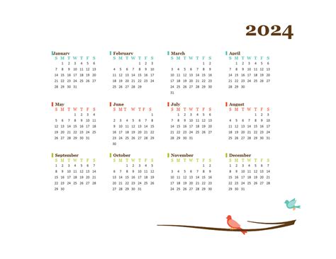 2024 Yearly South Africa Calendar Design Template Free Printable