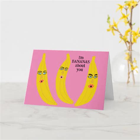 Funny Bananas Romance Valentine Love Anniversary Card Zazzle