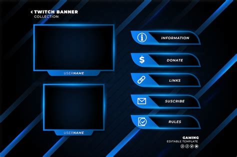 Free Vector Twitch Banner Collection For Live Stream Template