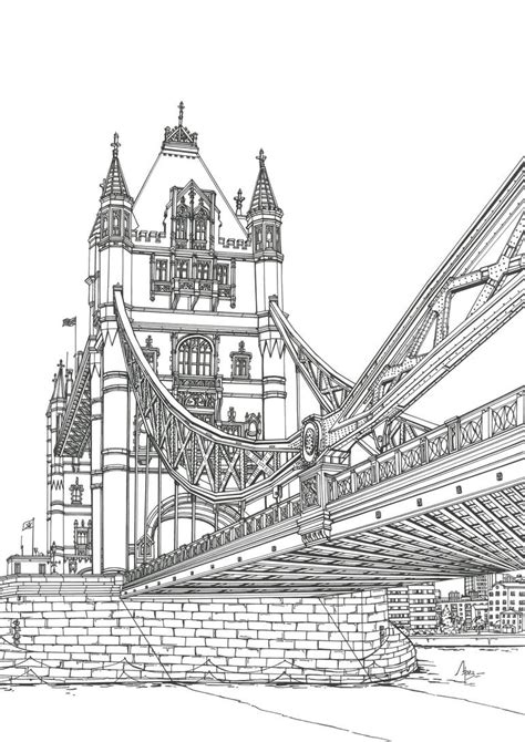 Tower Bridge In London Drawing By Lera Ryazanceva Saatchi Art