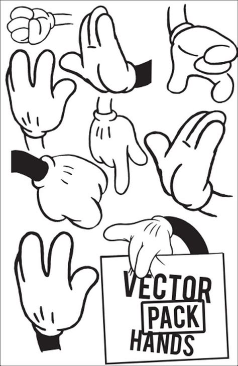 • 1 svg cut file for cricut, silhouette designer edition and more • 1 png high resolution 300dpi • 1 dxf for free version of silhouette cameo • 1 eps vector file for adobe illustrator, inkspace, corel draw and more. Mickey Mouse Hands Vector - Cliparts.co