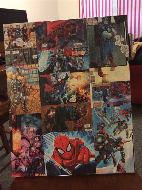 Comic Book Collage On Canvas This One Is Marvel But I Made A Dc