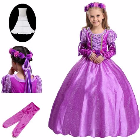 Buy Kids Girls Princess Tangled Rapunzel Dresses Full