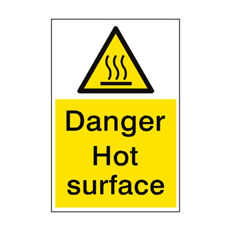 Danger Hot Surface Sign Portrait Pvc Safety Signs