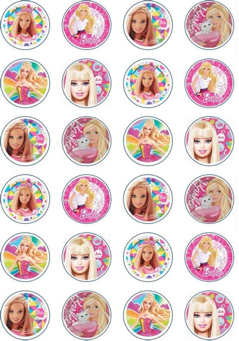 barbie edible cupcake toppers pack of 24 etsy uk