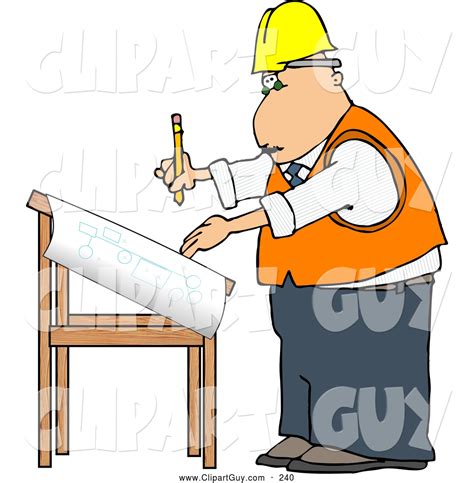 Clip Art Of Afriendly Male Architectural Engineer Writing On A
