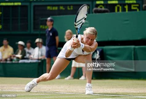 Belgian Professional Tennis Player Kim Clijsters Pictured In Action