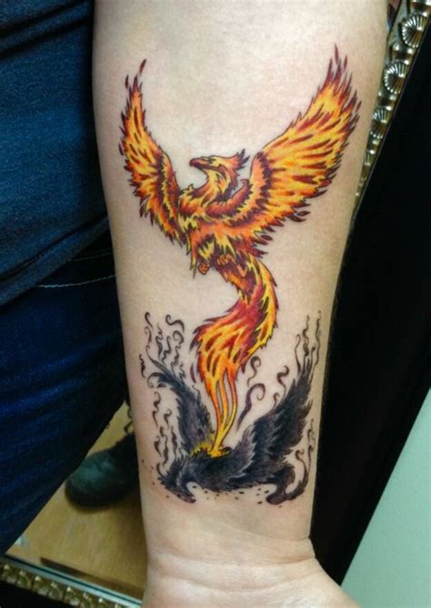 Rising And Falling Phoenix Small Phoenix Tattoos Flame Tattoos