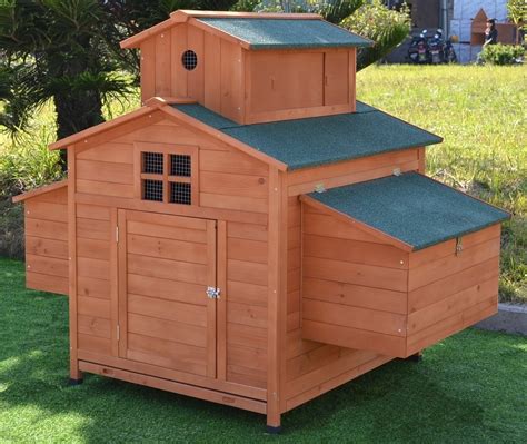 Large 63 Deluxe Solid Wood Hen Chicken Cage House Coop Huge W Ramp