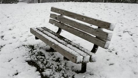 Park Bench Snow Winter Stock Footage Video 100 Royalty Free