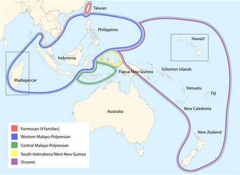 Distribution Of The Austronesian Languages And Primary Subdivisions