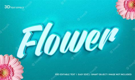 Premium Psd Flower 3d Text Style Effect Mockup Template