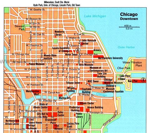 Chicago Points Of Interest Map System Map