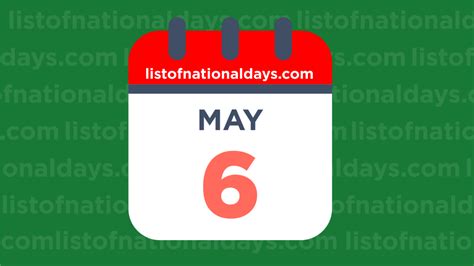 May 6th National Holidays Observances And Famous Birthdays