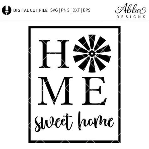 Farmhouse Home Sweet Windmill Svg Farmhouse Svg Rustic Etsy