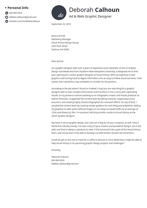 Graphic Designer Cover Letter Examples To Use In 2024
