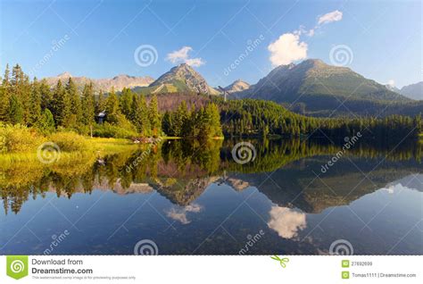 Slovakia Mountain Lake In Tatra Strbske Pleso Stock Image Image Of