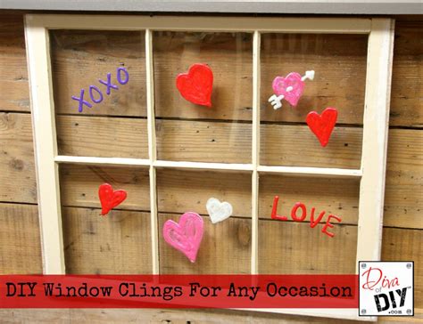 The main ingredient is going to after creating your christmas window clings, make sure to allow at least 24 hours for the window. DIY Window Clings Just In Time For Valentine's Day - DIY Blog|Diva of DIY