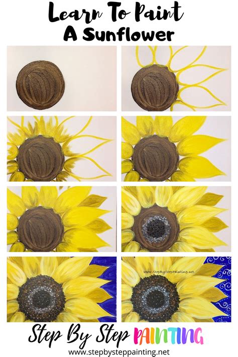 How To Paint Sunflowers Step By Step Sunflower