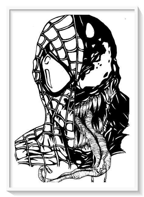 Mascara De Spiderman Para Colorear Dibujo Imágenes