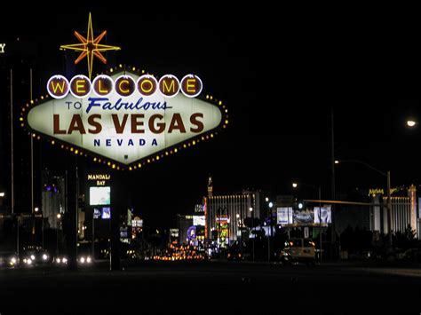 Las Vegas Sign At Night Nevada Image Free Stock Photo Public