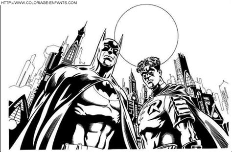 Coloriage batman et robin à imprimer et à colorier