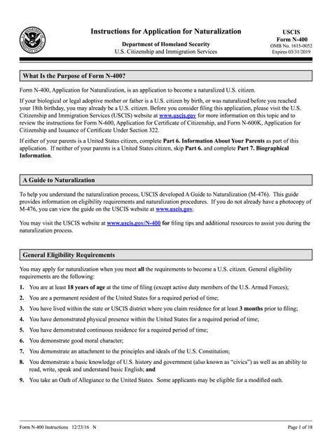 Uscis N 400 Instructions 2011 Fill And Sign Printable