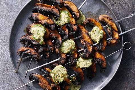Grilled Mushrooms With Chive Butter Recipe Nyt Cooking