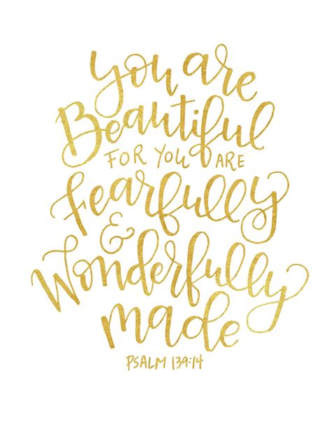 Fearfully And Wonderfully Made Scripture Inspirational Quote Digital