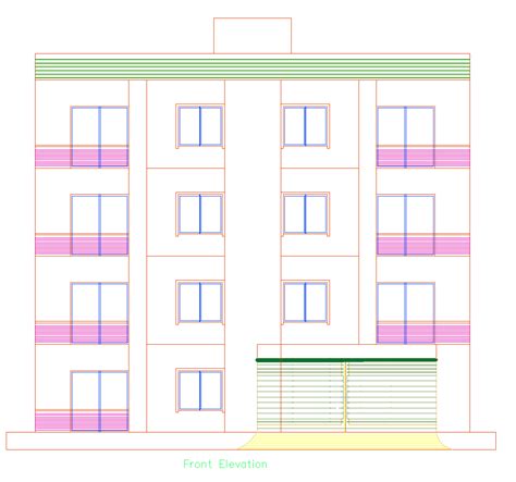 4 Story Apartment Building Plans Details With Autocad Dwg File First