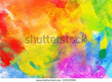 Artistic Rainbow Colors Splash Watercolor Background Stock Photo