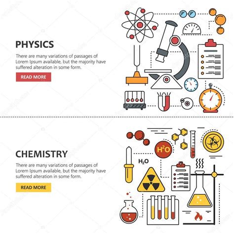 Science Banner Vector Concepts In Line Style Chemistry