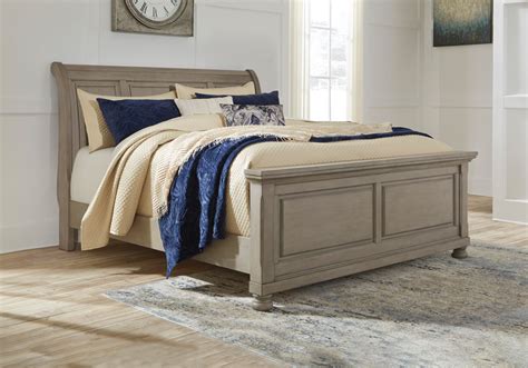 Lettner Light Gray King Sleigh Panel Bed Cincinnati Overstock Warehouse