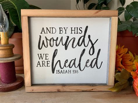 By His Wounds We Are Healed Christian Decor Bible Verse Etsy
