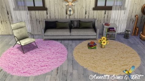 Annetts Sims 4 Welt Fluffy Rugs Round Update 07072016