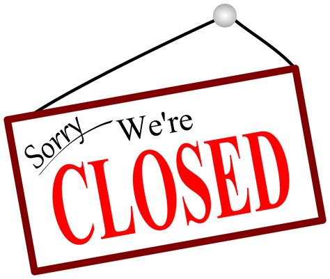 Clipart Sorry Were Closed Door Sign