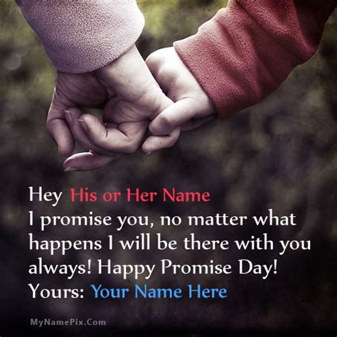 Happy Promise Day Couple With Name