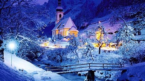Bavarian Church On Winter Night Image Abyss