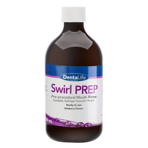 Dentalife Hydrogen Peroxide Swirl Prep 1 Mouthrinse Wildberry 500ml Healthware Australia