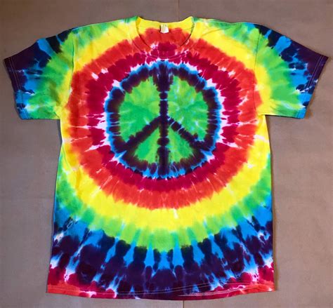 Adult Medium Peace Sign Tie Dye T Shirt Etsy