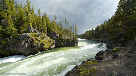 Download Wallpaper River Rough Water Yellowstone National Park