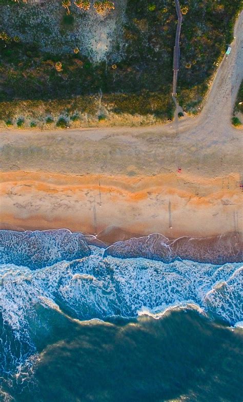 Desktop Wallpaper Sea Waves Beach Aerial View 4k Hd Image Picture