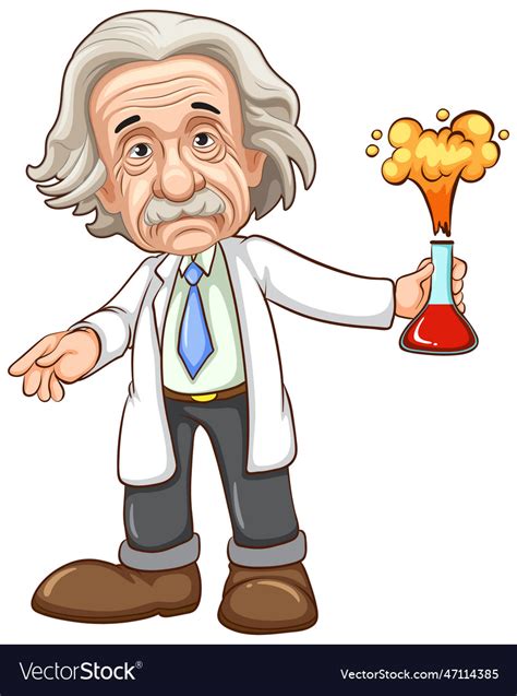 Albert Einstein Cartoon Character Royalty Free Vector Image